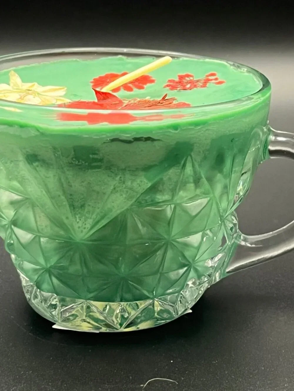 Pressed Botanical Glass Teacup Candle Garden Party